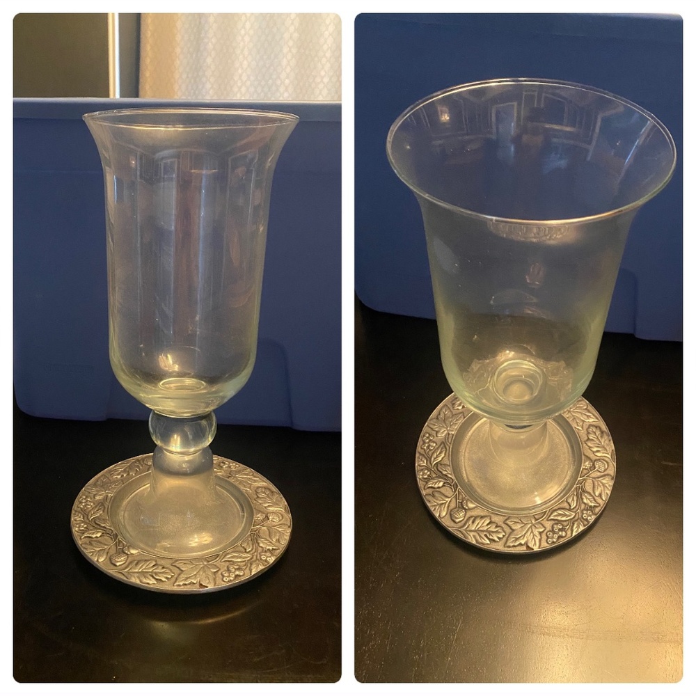 Longaberger Hurricane with "Fall Leaves" 8" Pewter Trivet (2001)